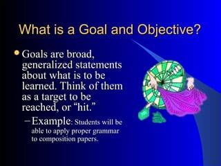 Writing Instructional Goals And Objectives Ppt