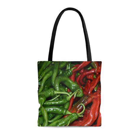 Tote Bag Chili Peppers Green And Red By Kim A Bailey Kimsvisions