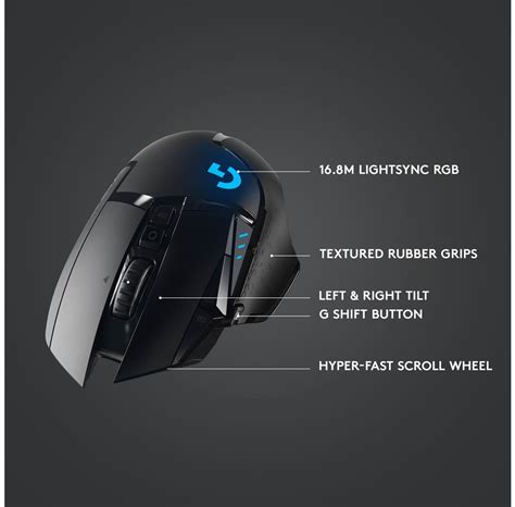 Logitech G Lightspeed Myszka Do Gier Optyczny Czarny Z Rgb