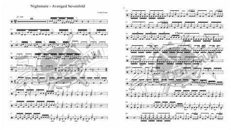 Nightmare Avenged Sevenfold Drum Score By Eaddydrum Youtube