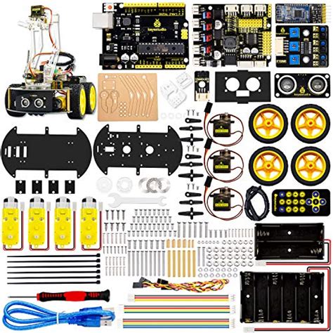 Keyestudio Wd Bluetooth Smart Car Robot Arm Building Starter Kit For