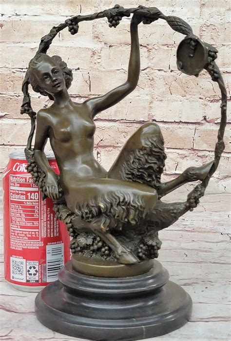 Bloomsbury Market Nude Female Faun In Wreath Of Vines Bronze Sculpture Statue Art After Aurore