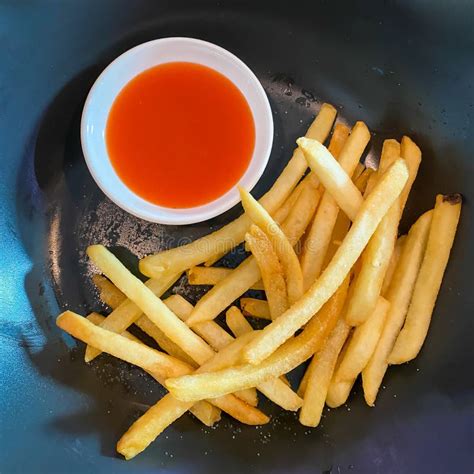 French Fries Or Fried Potatoes With Chili Sauce Stock Photo Image Of