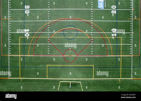 Aerial view of high school football field Stock Photo - Alamy