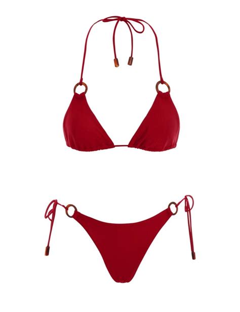 Swim Resort Clover Ring Tie Bikini Cherry Zimmermann Bikinis Paul Reifberger