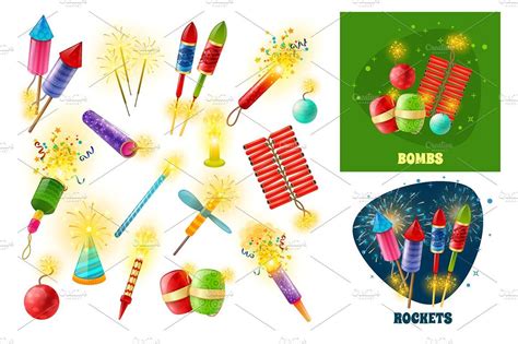 Fireworks vector set – Artofit