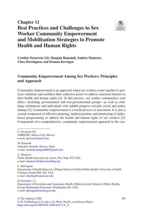 Pdf Best Practices And Challenges To Sex Worker Community Empowerment And Mobilisation