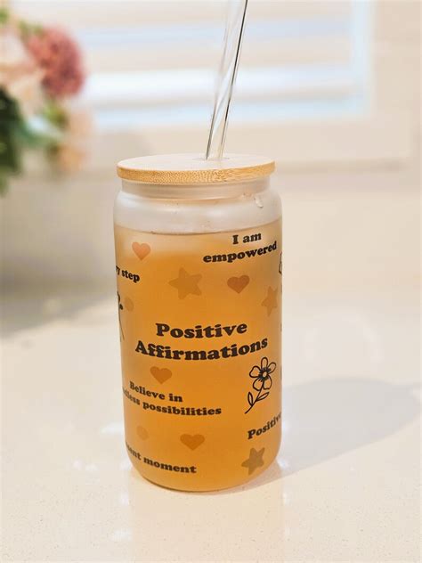 Positive Affirmations Glass Tumbler Daily Reminders Affirmations