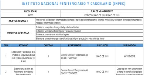 PLAN DE MEJORAMIENTO DEL SG SST MATRIZ PLAN DE MEJORAMIENTO SG SST