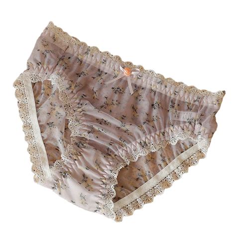 Sweet Kawaii Elastic Women Flower Briefs Smooth Lingerie Wondastores