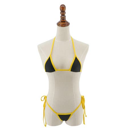 Bikini String Triangle Taille Basse Bas De Cravate Lat Rale Sexy Micro Pour La Plage
