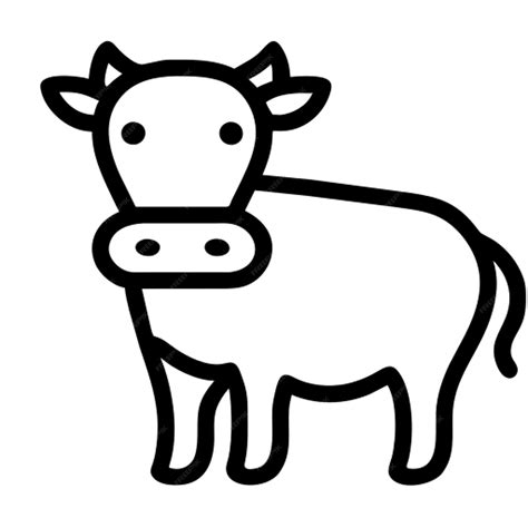 Premium Vector Cute Cow Icon Outline