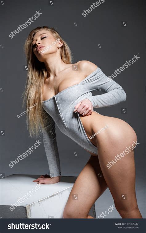 Beautiful Girl Sexy Blonde Dress Posing Stock Photo 1351895642 Shutterstock