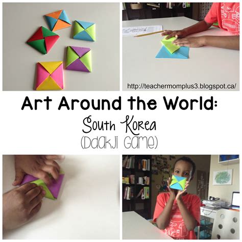 TeacherMomPlus3: Art Around the World: South Korea (Ddakji Game)