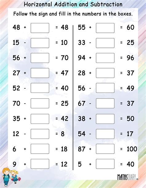 Math Adding And Subtracting Worksheets