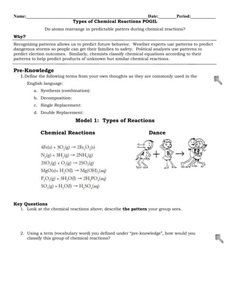 Matchless Types Of Chemical Reactions Pogil Answers Average Power Formula