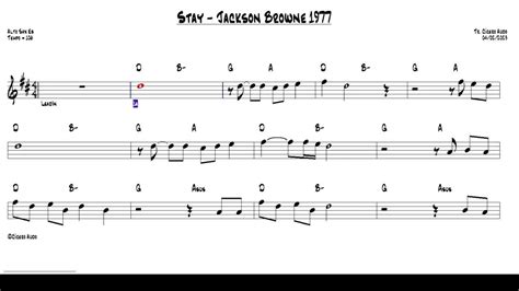 Stay Jackson Browne 1977 Alto Sax Eb [sheet Music] Youtube