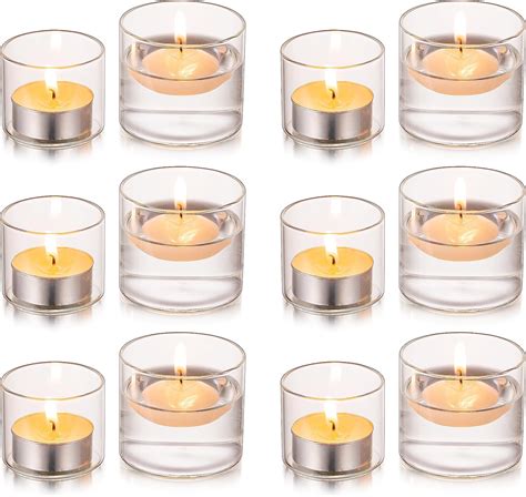 Glasseam Glass Votive Candle Holders Clear Candle Holder Set Of 12 Small Tea