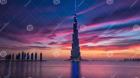 dubai burj khalifa  desert landscape downtown dubais majestic view