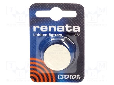 CR2025 RENATA - Battery: lithium | CR2025,coin; 3V; 165mAh; non ...