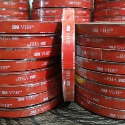 Jual Double Tip Double Tape Dobel Tip Lem 3m Vhb 12mm Merah Original