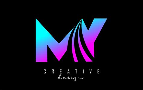 Creative Colorful Letters My M Y Logo With Leading Lines And Road