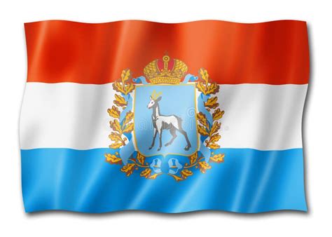 Samara State - Oblast - Flag, Russia Stock Illustration - Illustration ...