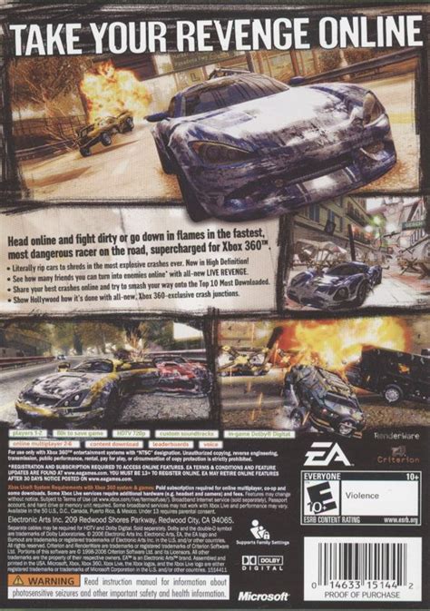 Burnout: Revenge (2006) Xbox 360 box cover art - MobyGames