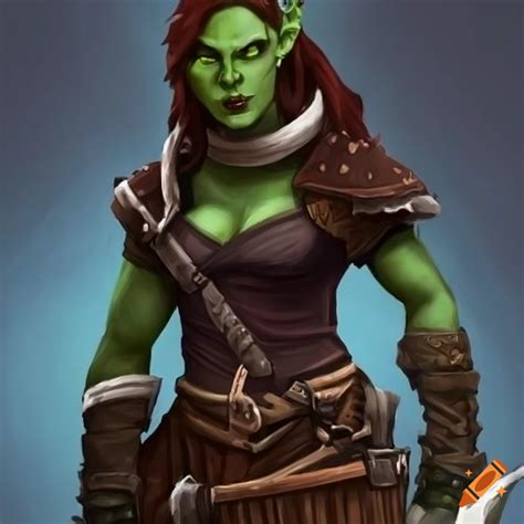 Female Half Orc Rogue Character On Craiyon