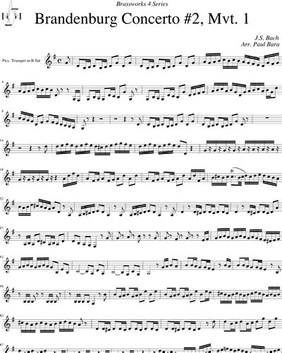 Brandenburg Concerto No Bwv Piccolo Trumpet Sheet Music By