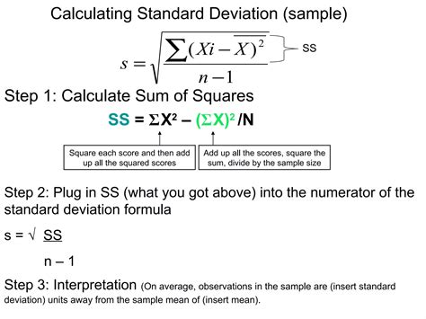 Calculating Standard Deviation Sample Ppt