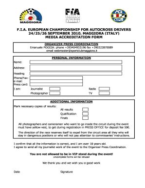 Accreditation Form Fill Online Printable Fillable Blank PdfFiller