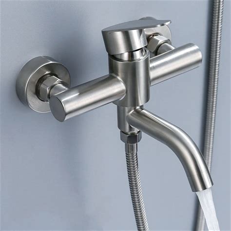 Shower Faucet Bathtub Faucet Stainless Steel Hot And Cold Bathroom Faucet Mixing Valve Shopee