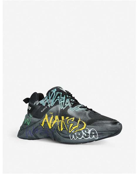 Naked Wolfe Leather Graffiti Platform Low Top Sneakers In Black For Men Save Lyst