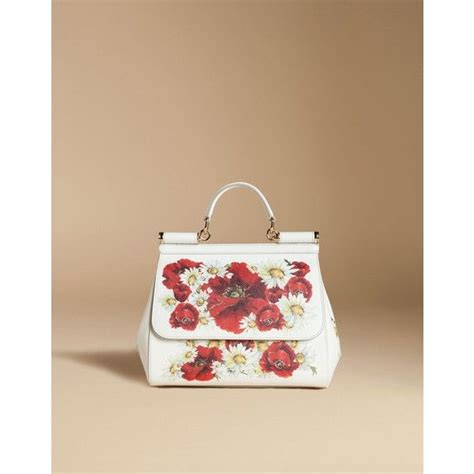 Dolce And Gabbana Medium Sicily Bag In Printed Dauphine Leather