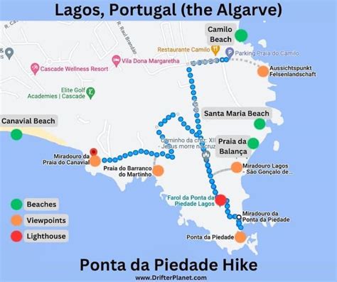 Ponta Da Piedade Hike In Lagos Algarve Portugal Viewpoints Maps