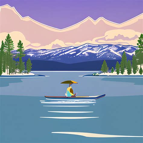 Lake Tahoe Illustration Arthub Ai