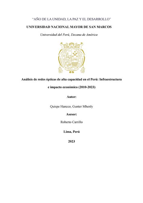 Tarea Investigacion Asdasd “aÑo De La Unidad La Paz Y El Desarrollo” Universidad Nacional