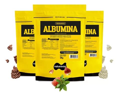 Kit Albumina X Kg Baunilha Chocolate E Morango Naturovos