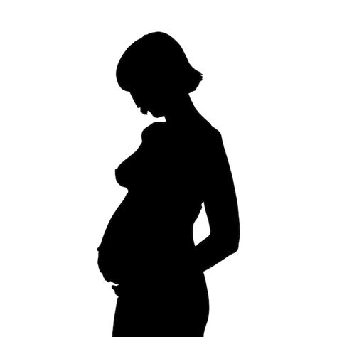 Premium Vector Pregnant Woman Silhouette Black Isolated In White