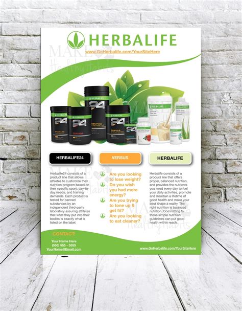 Custom Print Ready Herbalife Contact Flyer By Kellylynnettedesigns