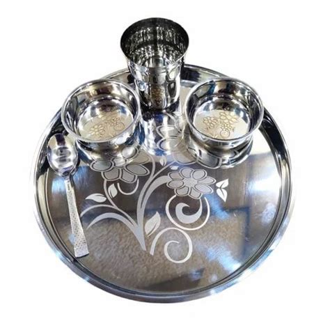 Material Stainless Steel SS Floral Thali Set At Rs 450 Set In