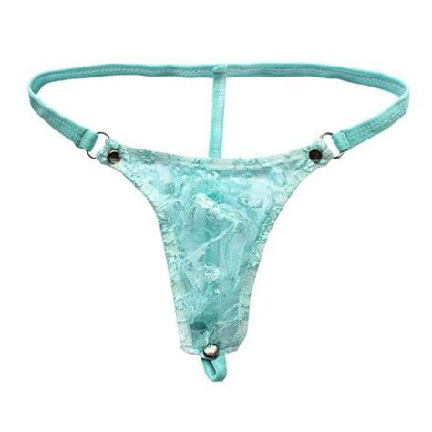 YONGHS FR String Sissy Homme Sexy Tanga Dentelle G String Thong Bikini Erotique Jockstrap L XL