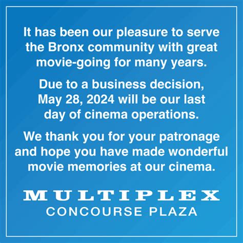 Bronx Ny Concourse Plaza Multiplex Cinemas Closing Soon Bigscreen