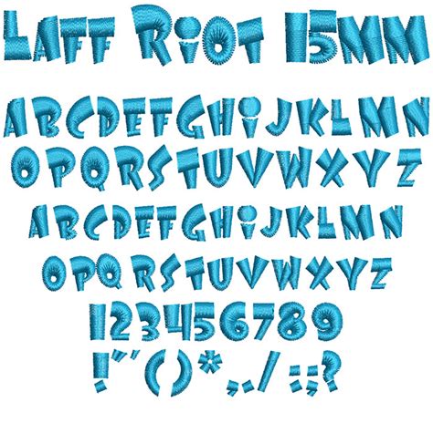 Esa Embroidery Font Laff Riot Mm