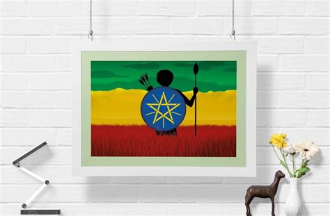 Ethiopian Flag Redesign, Wall Art Ethiopia Flag, A2 A3 A4 Print, Wall ...