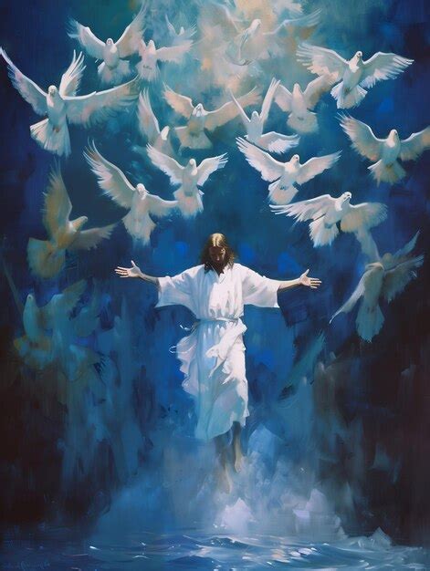 Premium Photo | Oil painting of resurrected Jesus Christ ascending to ...