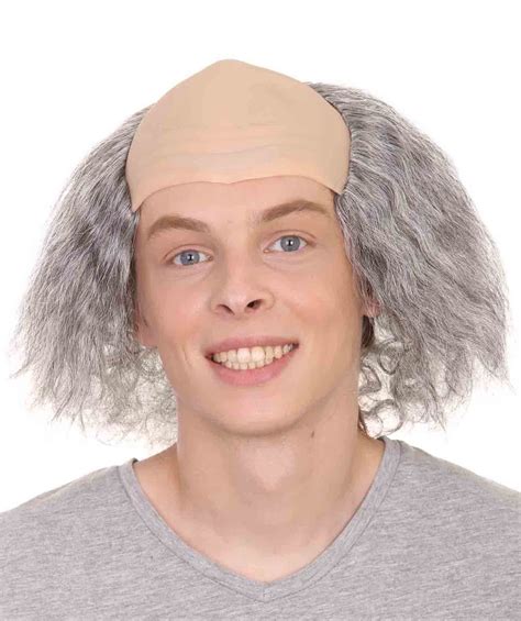 Old Bald Man Wig Gray Cosplay Halloween Wig With Cap