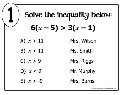 Multi Step Inequalities Math Lib Activity All Things Algebra®