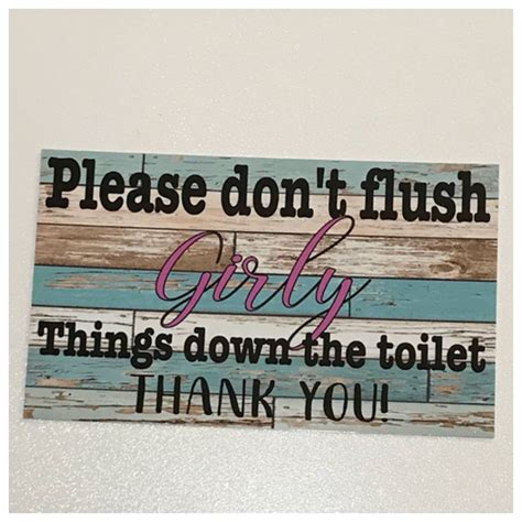 Please Dont Flush Girly Things Down The Toilet Sign The Renmy Store